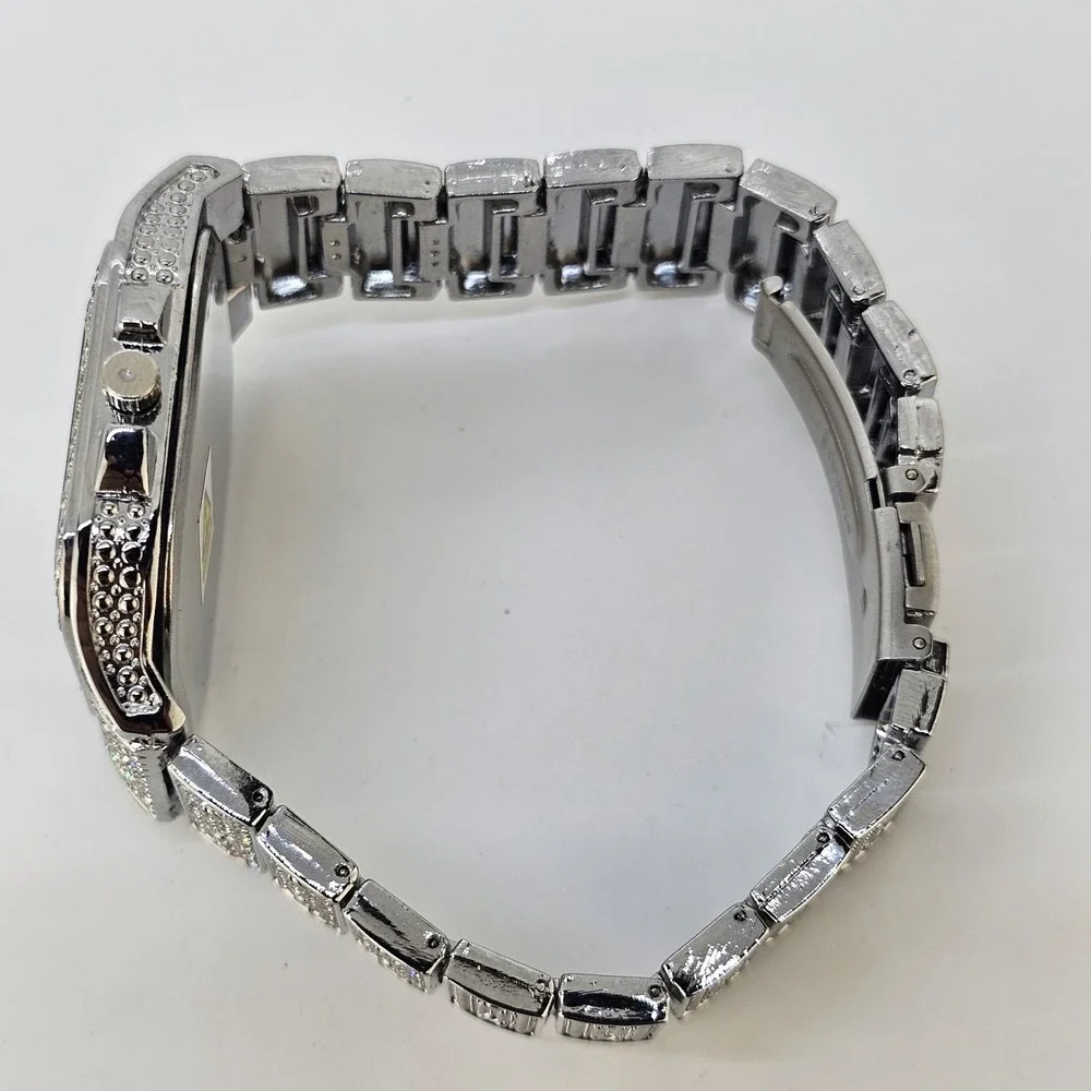 Men's Ice Out Square Watch 41MM Gray Dial Gray Bracelet Band 8